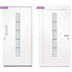 vidaXL Voordeur 100x200 cm aluminium en PVC wit