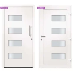 vidaXL Voordeur 100x200 cm aluminium en PVC wit