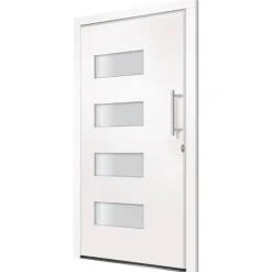 vidaXL Voordeur 100x200 cm aluminium en PVC wit