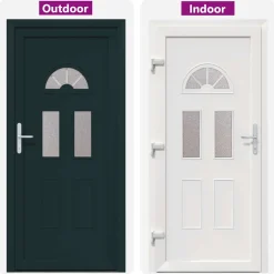 vidaXL Voordeur 98 x 198 cm PVC Antraciet