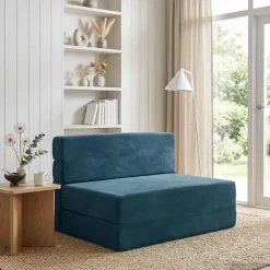 vidaXL Vouwbare Bankbed Blauw 70 x 72 x 60 cm Stof