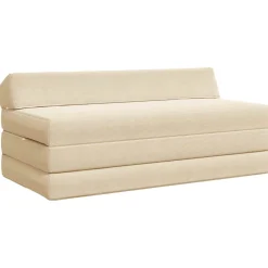 vidaXL Vouwbare Bankbed Crèmekleurig 120 x 60 x 49 cm Stof