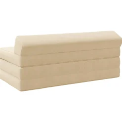 vidaXL Vouwbare Bankbed Crèmekleurig 120 x 60 x 49 cm Stof