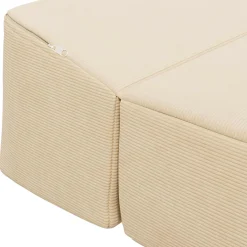 vidaXL Vouwbare Bankbed Crèmekleurig 200 x 70 x 15 cm Katoen Stof