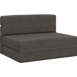 vidaXL Vouwbare Bankbed Donkergrijs 70 x 80 x 60 cm Stof