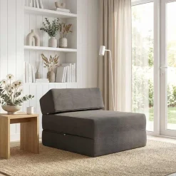 vidaXL Vouwbare Bankbed Donkergrijs 60 x 70 x 41 cm Stof