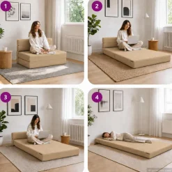 vidaXL Vouwbare Bankbed Groen Grijs 70 x 72 x 60 cm Stof