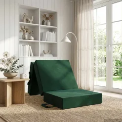 vidaXL Vouwbare Bankbed 75 x 63 x 45 cm Donkergroen