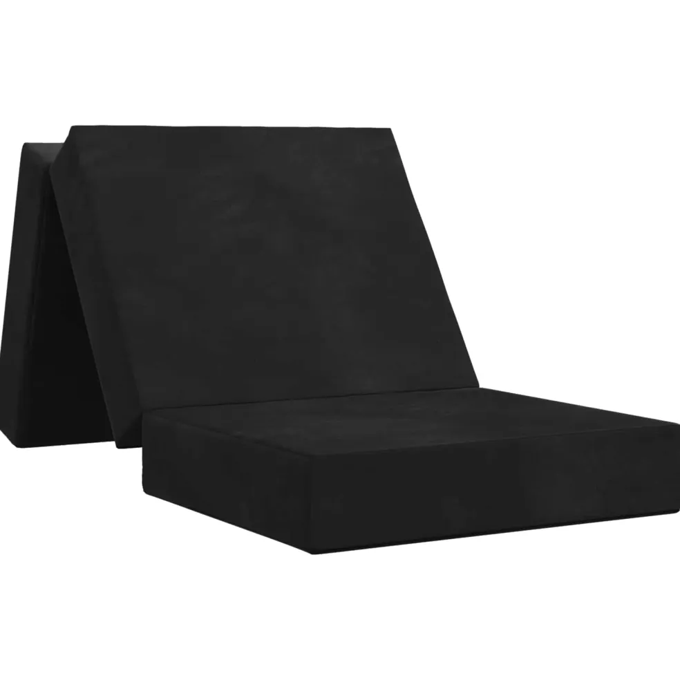 vidaXL Vouwbare Bankbed 75 x 63 x 45 cm Zwart