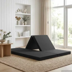 vidaXL Vouwbare Bankbed 140 x 67 x 15 cm Zwart