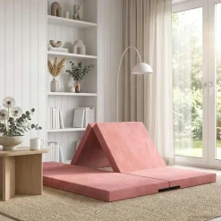 vidaXL Vouwbare Bankbed 140 x 67 x 15 cm Lichtgrijs