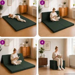 vidaXL Vouwbare Bankbed 140 x 67 x 15 cm Donkergroen