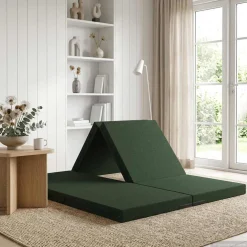 vidaXL Vouwbare Bankbed 140 x 67 x 15 cm Donkergroen