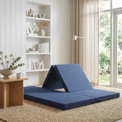 vidaXL Vouwbare Bankbed 140 x 67 x 15 cm Blauw