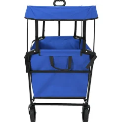 vidaXL Vouwbare winkelwagentje met remmen Zwart 105 x 56,5 x 116 cm