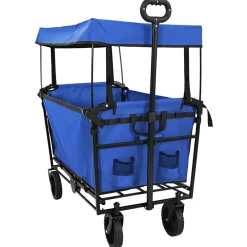 vidaXL Vouwbare winkelwagentje met remmen Zwart 105 x 56,5 x 116 cm