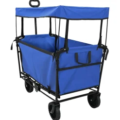 vidaXL Vouwbare winkelwagentje met remmen Zwart 105 x 56,5 x 116 cm