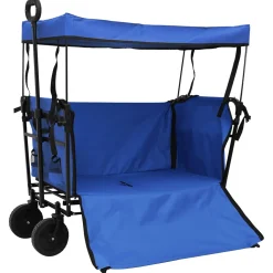 vidaXL Vouwbare winkelwagentje met remmen Zwart 105 x 56,5 x 116 cm