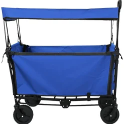 vidaXL Vouwbare winkelwagentje met remmen Zwart 105 x 56,5 x 116 cm