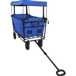 vidaXL Vouwbare winkelwagentje met remmen Zwart 105 x 56,5 x 116 cm