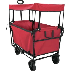 vidaXL Vouwbare winkelwagentje met remmen Rood 105 x 56,5 x 116 cm