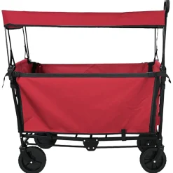 vidaXL Vouwbare winkelwagentje met remmen Rood 105 x 56,5 x 116 cm