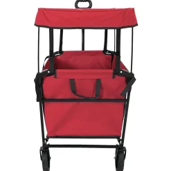 vidaXL Vouwbare winkelwagentje met remmen Rood 105 x 56,5 x 116 cm