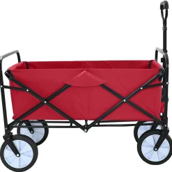 vidaXL Vouwbare winkelwagentje met remmen Rood 94 x 53 x 99 cm