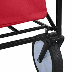 vidaXL Vouwbare winkelwagentje met remmen Rood 94 x 53 x 99 cm