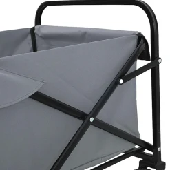vidaXL Vouwbare winkelwagentje met remmen Grijs 94 x 53 x 99 cm
