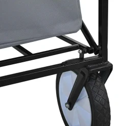 vidaXL Vouwbare winkelwagentje met remmen Grijs 94 x 53 x 99 cm