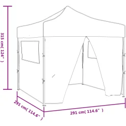 vidaXL Vouwtent met 4 zijwanden 3x3 m blauw