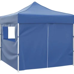 vidaXL Vouwtent met 4 zijwanden 3x3 m blauw