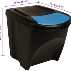 vidaXL Vuilnisbakken 3 st stapelbaar 75 L polypropeen wit