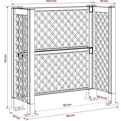 vidaXL Vuilnisbak Trellis Antracietkleurig 123 x 47 x 114 cm PP