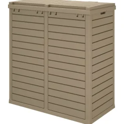 vidaXL Vuilnisbak voor buiten 78x41x86 cm polypropeen lichtbruin