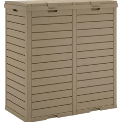 vidaXL Vuilnisbak voor buiten 78x41x86 cm polypropeen lichtbruin