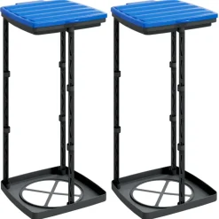 vidaXL Vuilniszakhouders 2 st 60 L PP zwart en blauw
