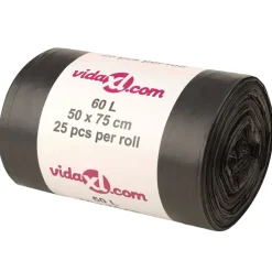 vidaXL Vuilniszakken 250 st 60 l zwart