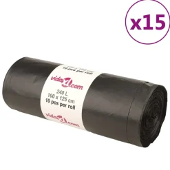 vidaXL Vuilniszakken 150 st 240 l zwart