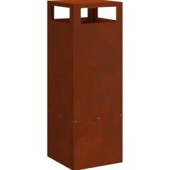 vidaXL Vuurkom Bruin 35 x 35 x 100 cm weervast staal