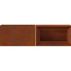 vidaXL Vuurkom Roestig 160 x 45 x 35 cm weervast staal