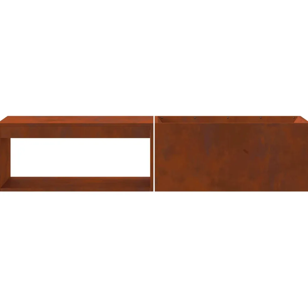 vidaXL Vuurkom Roestig 160 x 45 x 35 cm weervast staal