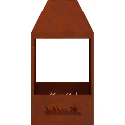 vidaXL Vuurkom Roestkleurig 50 x 50 x 100 cm weervast staal