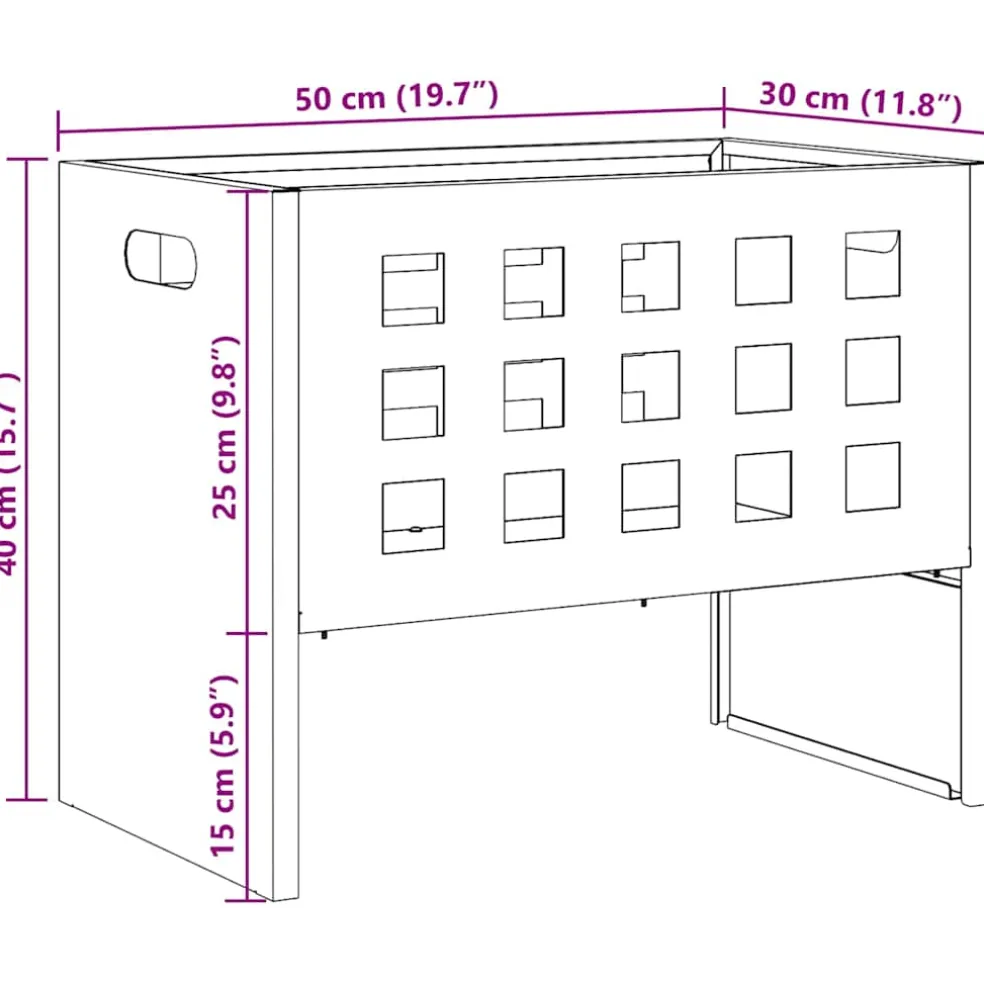 vidaXL Vuurkom Zwart 50 x 30 x 40 cm Staal