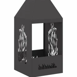 vidaXL Vuurkom Zwart 50 x 50 x 100 cm weervast staal