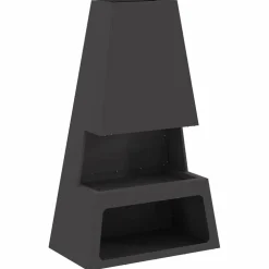 vidaXL Vuurkom Zwart 60 x 35 x 100 cm weervast staal