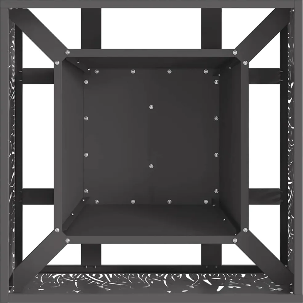 vidaXL Vuurkom Zwart 60 x 60 x 30 cm weervast staal