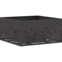 vidaXL Vuurkom Zwart 60 x 60 x 30 cm weervast staal