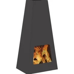 vidaXL Vuurkom Zwart 50 x 35 x 100 cm weervast staal